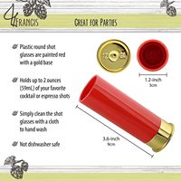Bar Party Décoration Ensemble DE 4 Multi Couleur 12 Gauge Shotgun Shell Shot Glass pour Hommes Hunter Shooter