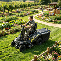 Tondeuse autoportée 24 pouces, tracteur à gazon à essence 7,5 CV, bac de ramassage 150L, démarrage électrique, tondeuse compacte pour l'entretien professionnel