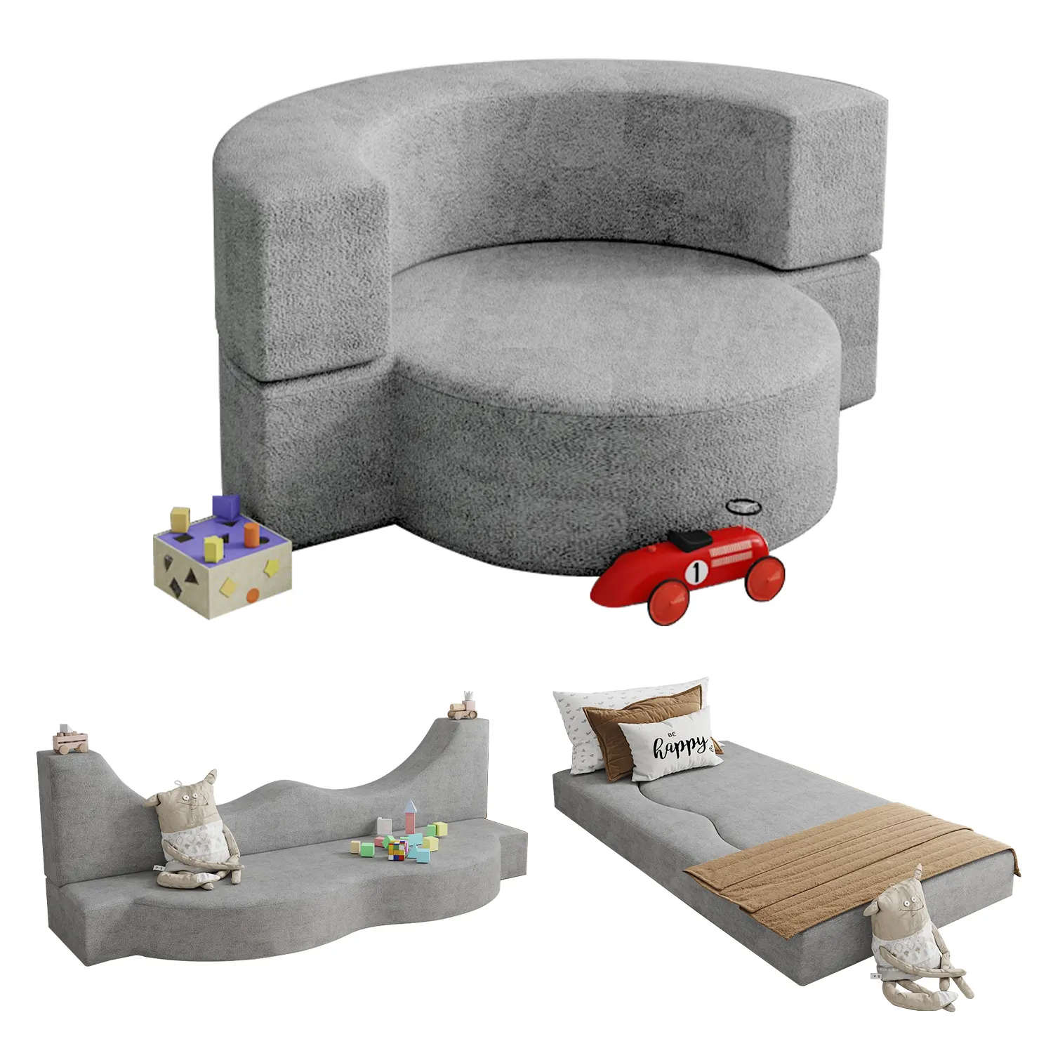 4-teiliges couch wohnzimmer sofas bett couch teilbares sofa-set waschbares sofabett kinder spielen couch