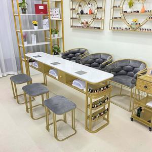 Nouvelle mode de table et de chaise de <span class=keywords><strong>manucure</strong></span> en fer <span class=keywords><strong>avec</strong></span> tiroir de rangement simple double triple <span class=keywords><strong>aspirateur</strong></span> pour le salon - Product Image 3