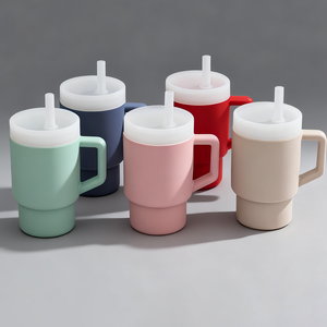 Tái Sử Dụng 10Oz Bpa-Miễn Phí Du Lịch <span class=keywords><strong>Cup</strong></span> Trẻ Em Mới Cốc Nước Với Rơm Không-Tràn Silicone Drinkware Cho Trẻ Mới Biết Đi - Product Image 4