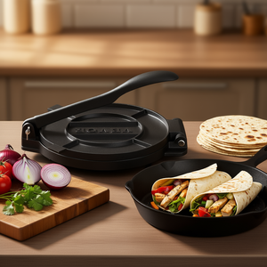 Presse à tortillas Vevor 10 pouces en fonte avec poignée antidérapante pour la préparation de chapati, roti, pâte à pizza - Product Image 2