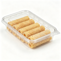 Emballages personnalisés, sûrs, jetables, recyclables, transparents, boîtes en plastique PET pour biscuits, gâteaux, pain, pâtisseries, noix, emballages alimentaires avec couvercles
