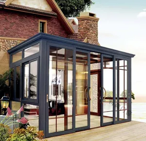 High Quality Modern Soundproof Winter Garden House Aluminium Frame Sunroom Heat Insulated