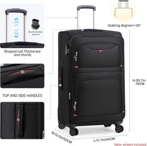 Ensembles de valises de voyage en gros – Valises souples à roulettes tendance - Product Image 5