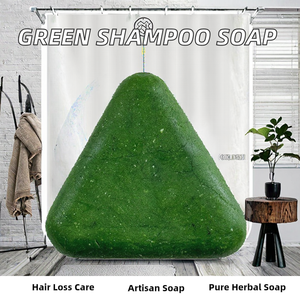 Jabón <span class=keywords><strong>Artesanal</strong></span> Seven Green con Hierba Usman, Champú para el Cabello con 12 Ingredientes Herbales, Aceite Anticaspa, Jabón para el Cuerpo - Product Image 4
