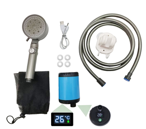 NOUVEAU!! Douche extérieure à <span class=keywords><strong>batterie</strong></span> de 7800mAh avec affichage: bain d'animaux domestiques, <span class=keywords><strong>camping</strong></span>, jardinage, lavage de voiture-Achetez maintenant pour une commodité ultime - Product Image 2