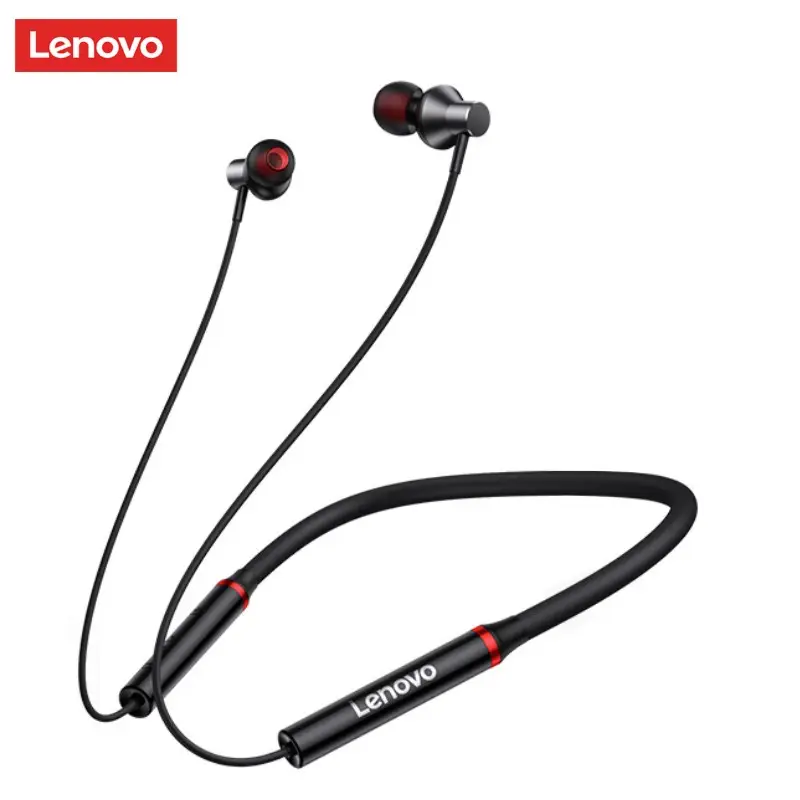 Original Lenovo HE05X BT 5.0 Headphones With CVC Noise Cancelling MIC Wireless Neckband Earphone 9D Stereo Sound Headset