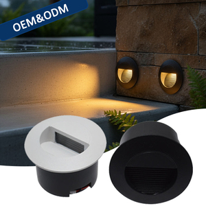 <span class=keywords><strong>Luz</strong></span> LED Redonda para Escaleras, de Aluminio, Blanco Cálido, Empotrada, para Exteriores, Impermeable, para Escalones, Pasillos y Esquinas - Product Image 1