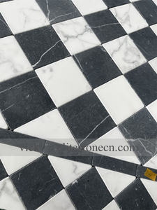 Mosaico de Mármol Blanco Carrara y Negro, Diseño de Tablero de <span class=keywords><strong>Ajedrez</strong></span> 3x3, Pulido - Categoría de Producto: Mosaicos - Product Image 5