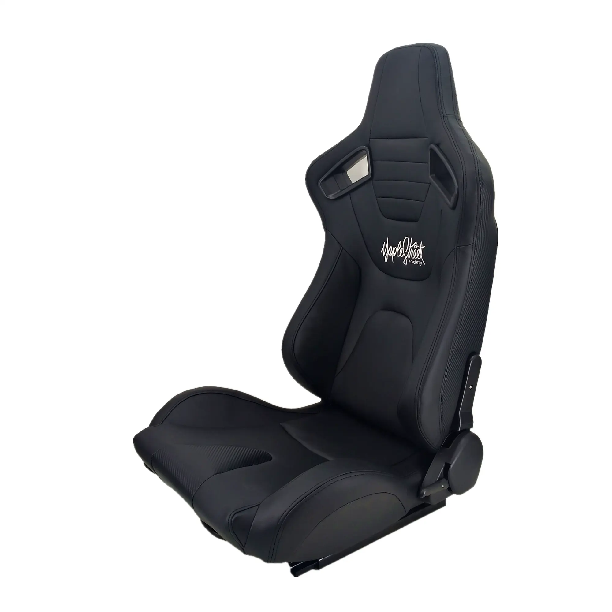 סגנון חדש רכב מושב מירוץ מלא PVC עור עם שחור סטיץ מחוון כפול שחור