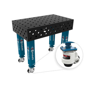 SteelMax GPPH 1x0.6m wheeled <b>welding</b> <b>bench</b>, 15mm thick, 28mm holes, 100x100mm grid - Product Image 1