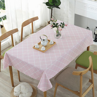 Conception Simple avec Polyester rose lin nappe tissu personnalisé blanc nappe en gros