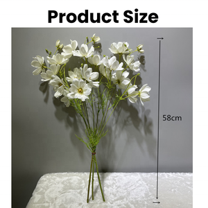 Fleurs artificielles en soie blanches et roses Galsang Cosmos Bipinnatus de haute qualité, 3 pièces/lot pour mariage, fête des mères, Pâques, Noël - Product Image 2