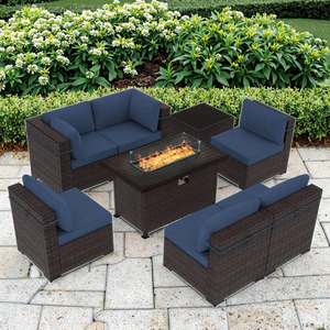 كرسي لحديقة الطعام مع كرسي عثماني للاستخدام في الفناء مع 7 خوص من الفولاذ بسعر الجملة - Product Image 3