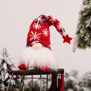 Muñeco de Gnomo Navideño de Peluche sin Rostro con Patas Largas, Decoración para el Hogar, Gorro Tejido, Barba Blanca, Adorno Festivo para Mesa - Product Image 6