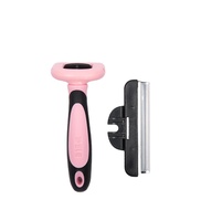 Kit de toilettage pour animaux de compagnie GMTPET de luxe en acier inoxydable, plastique ABS et polyester, tondeuse avec tête de coupe remplaçable, fonction de nettoyage, bleu rose