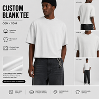 T-shirt homme coupe ample avec logo personnalisé, 100% coton 260 g/m², col rond, épaules tombantes, style streetwear, t-shirts surdimensionnés pour homme, qualité supérieure