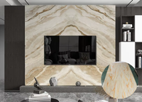 Les panneaux de mur de luxe de marbre brillants élevés faciles installent le mur UV flexible de feuille de PVC pour des villas ignifugent imperméable