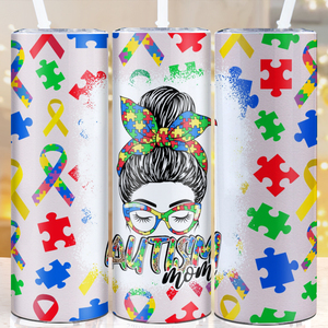 1 pezzo 3D dipinto Graffiti tazza 20 oz in acciaio inox con paglia autismo mamma 3D tazza piena stampata per la tua mamma 20 Oz bicchieri dritti