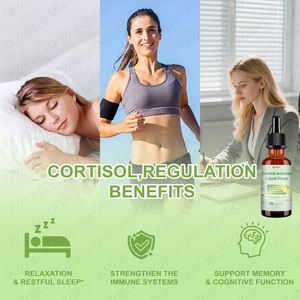 Venta al por mayor Cortisol Wellness Drop Vitamin Ashwagandha Root Extract Magnolia Bark Passion Flower Strengthen Immue System 60ml - Product Image 4