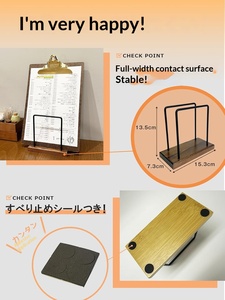 Soporte de Menú Comercial para Restaurantes Supervisados en <span class=keywords><strong>Osaka</strong></span>, Tamaño A4, Base Antideslizante, 4 Opciones de Color (Marrón Claro), 5 Piezas - Product Image 4