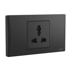 CHINT Home Decorative Black US 13A Wall Switch Universal Charging Power Socket 250v Electrical Outlet Switch