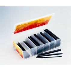 3M™ GTI Low Voltage Heat Shrink Tubing <b>Mix</b> Kit 15cm Black Cuts with Various Diameters Made of PE Polyolefin <b>Silicone</b> Rubber - Product Image 1