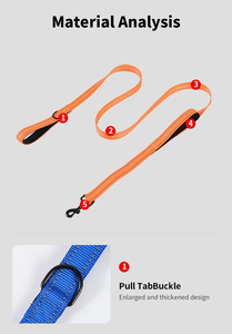 สายจูงสุนัขไนลอนสีดำแบบสะท้อนแสงสำหรับฝึกสุนัขเดินและวิ่ง - Product Image 4