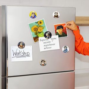 Aimants de réfrigérateur en verre cristallin transparent, forme ronde, aimantés, pour la décoration de la maison et de la cuisine, vente en gros - Product Image 1