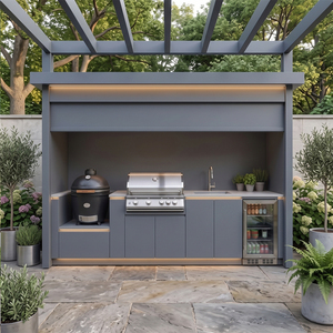 Roller shutter gaya Eropa dari stainless steel, antibakteri, untuk dapur luar ruangan, cocok untuk taman, vila, atau ruang BBQ. - Product Image 1