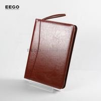 Porte-documents en cuir PU vegan avec fermeture éclair, personnalisable avec logo, pour bureau et affaires
