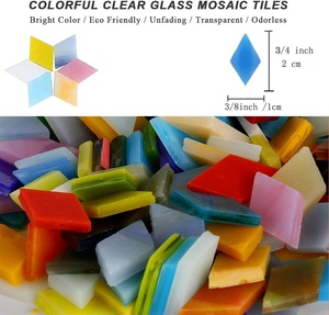Kit de mosaïque en verre coloré, artisanat, pièces détachées, forme carrée, décorations pour la maison, assiettes, cadres, pots de fleurs, Chine - Product Image 6