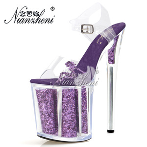 Mô hình 20cm Peep Toe Lady thời trang cực khiêu vũ Giày nền tảng thanh lịch Sandal kỳ lạ vũ công đầy đủ ăn mặc hộp đêm vũ nữ Thoát y gót mới - Product Image 5