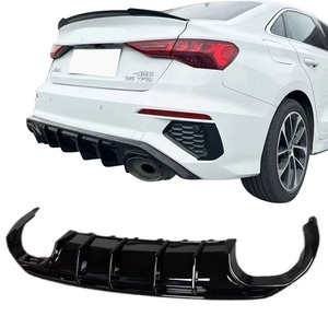 Diffusore Posteriore Nero Lucido per Auto <span class=keywords><strong>A3</strong></span> S3, Splitter Paraurti Effetto Fibra di Carbonio per <span class=keywords><strong>Audi</strong></span> <span class=keywords><strong>A3</strong></span> S3 2020-2024 Hatchback Sedan - Product Image 1
