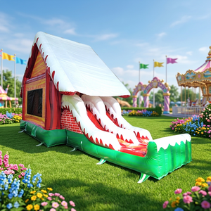 WINSUN CE <b>Inflatable</b> Christmas House Bouncy Castle Trampoline-Lead-Free Fireproof Custom Size - Product Image 1