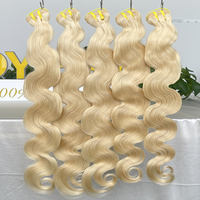 Top qualité brute #613 cheveux en gros vague de corps cuticule aligné faisceaux blonds non transformés vague de corps cheveux 613 faisceaux de cheveux humains