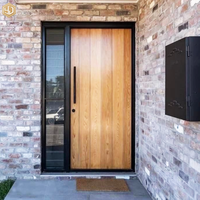 Porte extérieure commerciale en bois massif de style rustique traditionnel, résistante au vent – Offre Spéciale