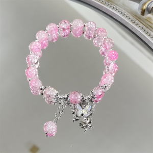 Bracelet en perles de verre colorées pour femmes, dégradé de cristal, papillon de mode réglable, cadeau de couple, bracelets pour filles, vente en gros - Product Image 1