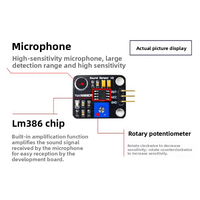 Modul Output Analog OEM/ODM Modul Mikrofon Sensor Suara untuk Arduino untuk Microbit