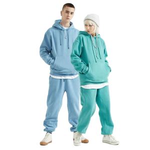 Customized Men's Pullover Hoodie Tracksuits <b>Oversized</b> Drop Shoulder 100% Cotton Fleece Casual With <b>Jogger</b> Set Men's Tracksuits - Product Image 1