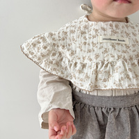 Bavoir d'été en mousseline de gaze de coton pour bébé, serviette de salive pour bébé, bavoir doux rotatif à imprimé floral pour garçon et fille