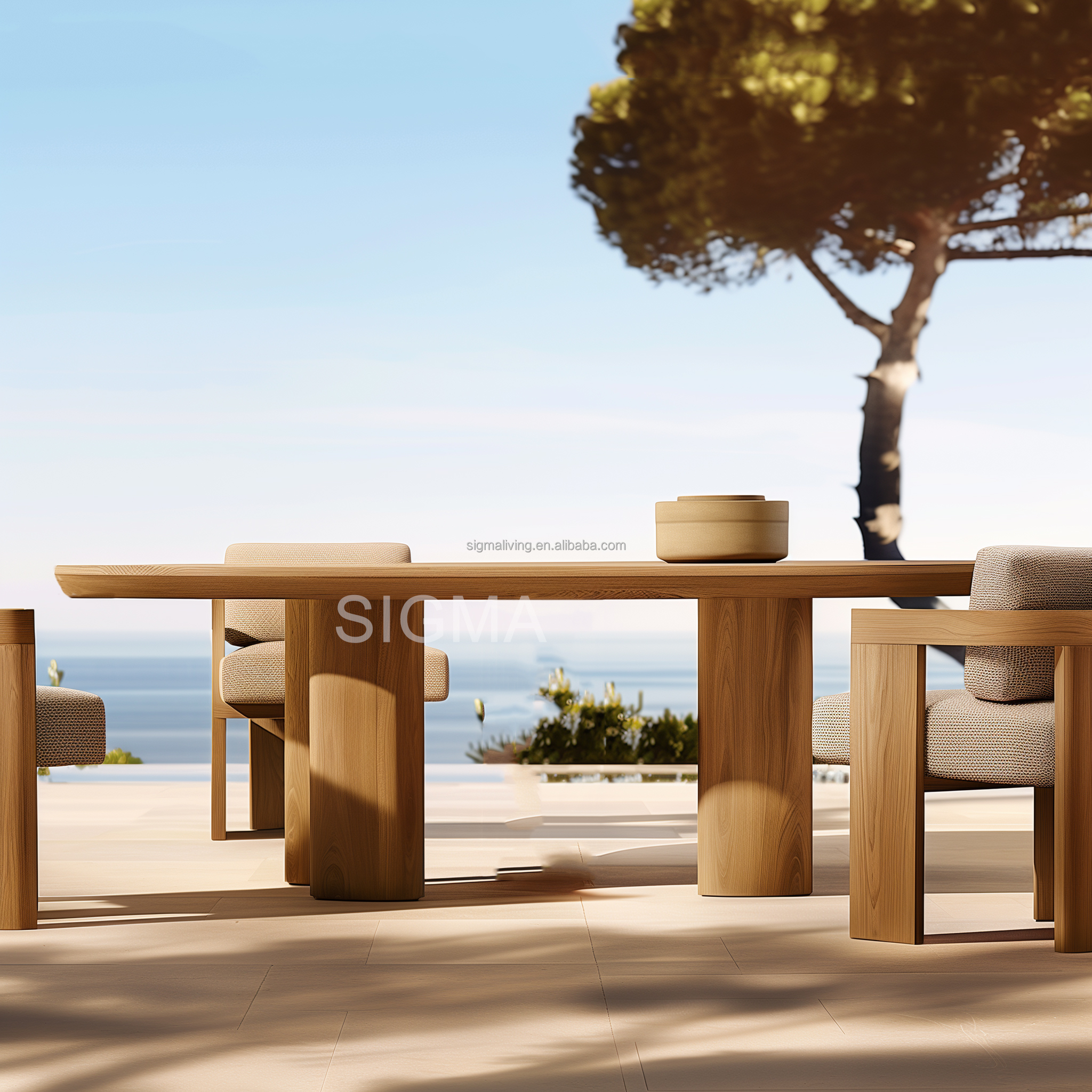 Newest Arrival Luxury Outdoor Patio Furniture Solid Wood Teak Tables Chairs Teak Dining Table Sets