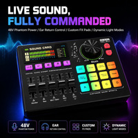 Tarjeta de Sonido YF800 48V Phantom Power 48kHz para Estudio, Monitoreo de Retorno de Audio, Control de FX Personalizados, Kit para Sala de Grabación en Vivo