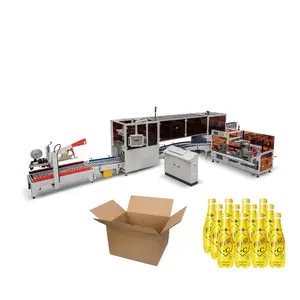 Automatic Aluminum Can Plastic Bottle Carton Box Packing Tape Sealing Packaging Machine