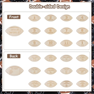 13 cartes photo mensuelles en bois sur le thème du football pour bébé, cartes de croissance mensuelle pour nouveau-né, pour le 1er anniversaire et les fêtes de naissance - Product Image 2