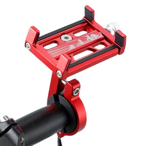 Adjustable Alloy Phone Holder For Bicycle Mountain <b>Bike</b> Electric <b>Bike</b> Motorcycle <b>Red</b> Silver CB-12010 - Product Image 1