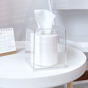 Boîte <span class=keywords><strong>à</strong></span> <span class=keywords><strong>mouchoirs</strong></span> <span class=keywords><strong>carrée</strong></span> transparente <span class=keywords><strong>en</strong></span> acrylique, distributeur multifonctionnel de papier <span class=keywords><strong>en</strong></span> rouleau et de serviettes faciales, étui de rangement transparent pour serviettes - Product Image 1