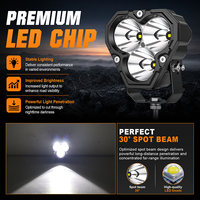 Projecteur LED tout-terrain universel certifié CE de 4 pouces 24W, étanche IP67, pour camion, VTT, UTV
