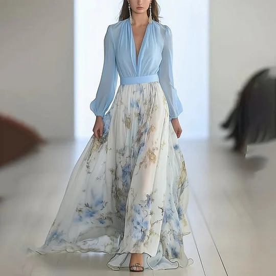 chinese dress ladies V Neck Loose Sleeveless Maxi Dresses C418# – YLISTYLE main image 1